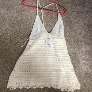 Stewpot crochet mini dress